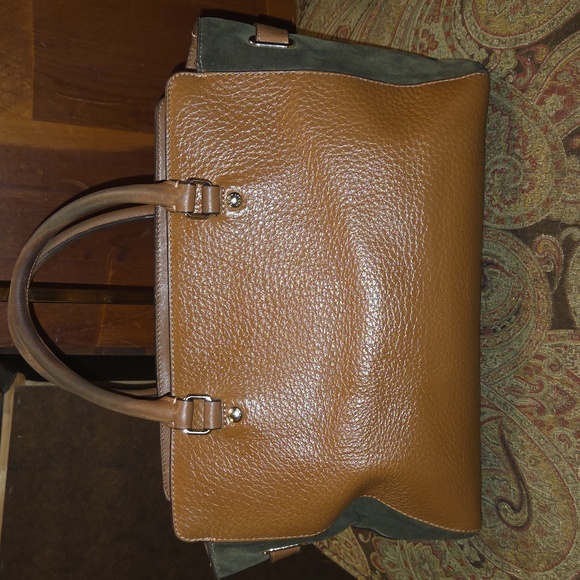 Coach Blake Carryall F35932 Saddle Bubble Olive Green Suede $550 Retail. GUC - Picture 3 of 16